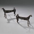 Cast Iron Dogform Firedogs with Skewers