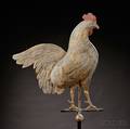 Gilt Molded Copper Rooster Weathervane