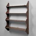 Large Mahogany and Pine Wall Shelf