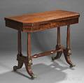 Classical Mahogany Carved and Mahogany Veneer Card Table