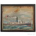 American School Early 20th Century Portrait of the Tugboat St Johnson