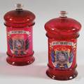 Pair of Cranberry Glass Apothecary Jars