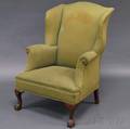 Chippendalestyle Carved Mahogany Wing Chair