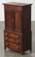 Miniature English mahogany linen press