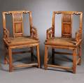 Pair of Hardwood Armchairs