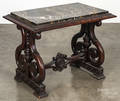 Mahogany marble top stand