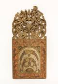 Carved  Polychromed Wood Plaque