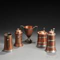 Five Copper Yachting Trophies