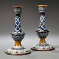 Two Similar Doulton Lambeth Candlesticks