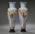 Pair of Royal Doulton Eliza Simmance Decorated Stoneware Vases