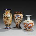 Three Doulton Lambeth Mark V Marshall Decorated Stoneware Vases