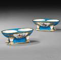 Pair of Sevrestype Porcelain Double Salt Cellars