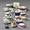 Seventeen English and Continental Enameled Boxes