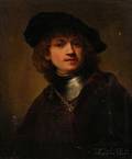 Continental School 18th19th Century Copy After Rembrandts SelfPortrait as a Young Man 1634