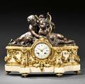 Napoleon III Bronzemounted Alabaster Mantel Clock