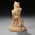 After Emmanuel Fremiet French 18241910 Terracotta Figure of a Bear Defending Her Cub