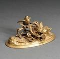 After Jules Moigniez French 18351894 Bronze Figure of Two Birds and Their Nest