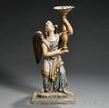 Venetian Figural Painted and Giltwood Candlestick