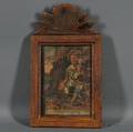 Spanish Colonial School 18th19th Century Penitent St Peter with Keys and a Rooster