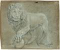 Italian School 17th Century Two Works Lions in Profile One After the Medici Lions