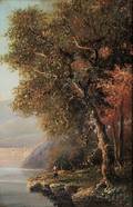 Rgis Franois Gignoux French 18161882 Hudson River Scene in Autumn