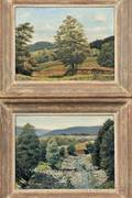 Stanley Bate American 19031972 Pair of New England Summer Landscapes