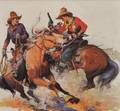 Domingo F Periconi American 18831940 Cowboy Confrontation on the Range