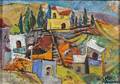 Yaacov Eisenscher Israeli 18961980 Village on a Hill