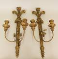 A Pair of Italian Gilt Wood Wall Sconces
