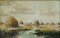 Henry Plympton Spaulding American 18681938 Hay Bales and Marsh Newburyport