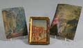 Continental School 19th20th Century Three Works Baptism of Christ Town View