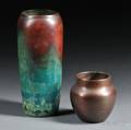 Two Charles Clewell 18761965 Bronzeclad Pottery Vases