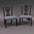 Pair of Georgianstyle Carved Mahogany Side Chairs