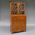 English Mahogany Secretaire Bookcase