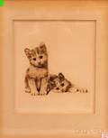 American School 20th Century Two Kittens