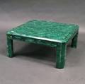 Green Stone and Wood Coffee Table