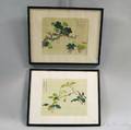 Pair of Prints of Asian Paintings on Silk