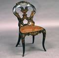 Victorian Blackpainted and Stenciled Papiermache Side Chair