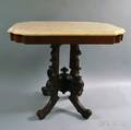 Victorian Renaissance Revival Walnut Marbletop Table