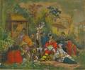 Framed Handcolored Engraving Le Jardin Chinois