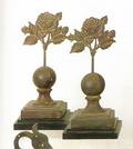 Pair of cast iron roseform finials late 19th c