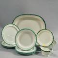 Twelve Pieces of Leeds Green Featheredge Tableware