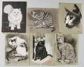 Gladys Emerson Cook American 18991976 Six Cat Drawings
