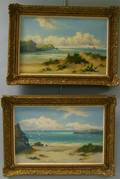 William Langley British fl 18801920 Two Works Coastal Views North Wales