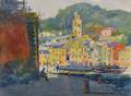 James Jeffrey Grant American 18831960 Along the Waterfront Portofino Italy