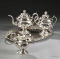 Threepiece William Thomson Coin Silver Tea Service