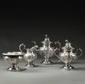 Three Pieces of Ball Black  Co 950 Silver Tea Ware