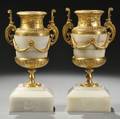 Pair of Dore Bronzemounted Onyx Urns
