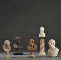 Five Grand Tour Portrait Busts Depicting Homer Socrates and Plato