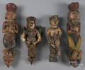 Four Continental carved and painted figures